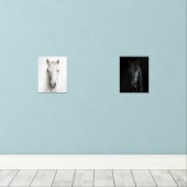 Marching Schwarz-weiß Horse Portraits Bilderwand Sets (Holzboden)