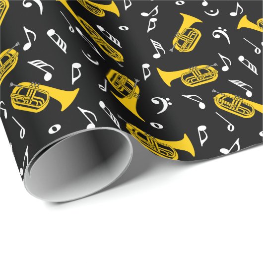 Marching von Baritone Musiknotens Bass Clefs Geschenkpapier (Rolleneckpunkt)