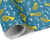 Marching von Baritone Musiknotens Bass Clefs Geschenkpapier (Rolleneckpunkt)