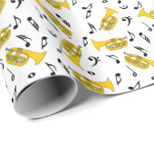 Marching von Baritone Musiknotens Bass Clefs Geschenkpapier (Rolleneckpunkt)