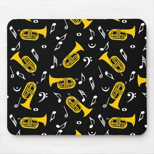 Marching von Baritone Musiknotens Bass Clefs Mousepad (Vorne)