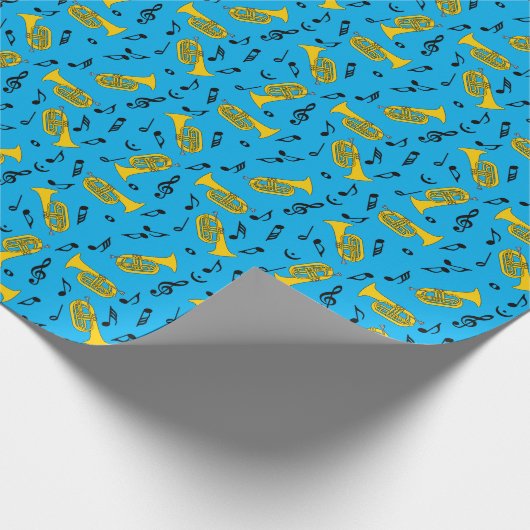 Marching von Baritone Musiknotens Treble Clefs Geschenkpapier (Ecke)