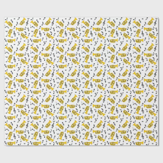 Marching von Baritone Musiknotens Treble Clefs Geschenkpapier (Flach)