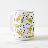 Marching von Baritone Musiknotens Treble Clefs Kaffeetasse (Vorderseite Links)