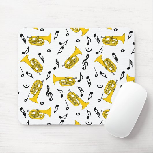 Marching von Baritone Musiknotens Treble Clefs Mousepad (Mit Mouse)
