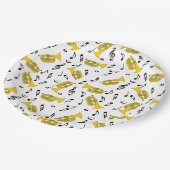 Marching von Baritone Musiknotens Treble Clefs Pappteller (Schrägansicht)