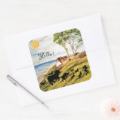 Marching von Tieren im Land Quadratischer Aufkleber (Umschlag)