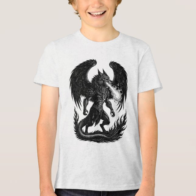 Marchosias Der Flammende Herold der Schatten Tri-Blend Shirt (Vorderseite)