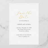 Marcia Classic Elegant Wedding Save the Date Folieneinladung (Vorderseite)