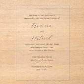 Marcia Classic Elegante Wedding Acryleinladungen (Vorderseite)