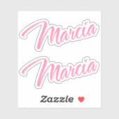 Marcia Decorative Name in Pink x2 Aufkleber (Blatt)