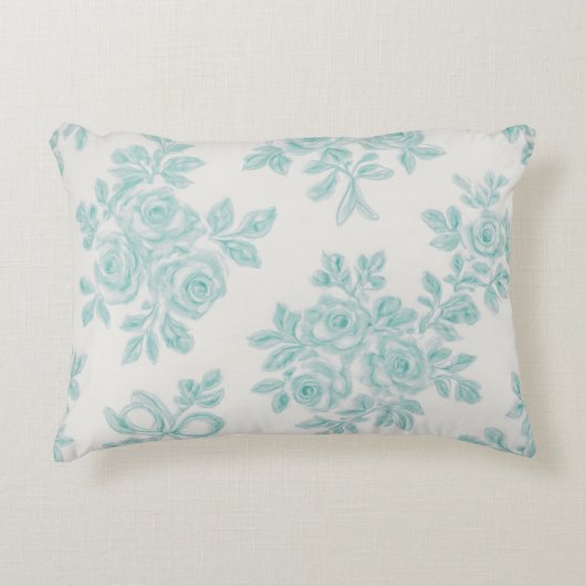 Marcie and Lou Green Floral Vintage Dekokissen (Vorderseite)