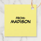 Marcie Clapping Geschenkanhänger (Rückseite)