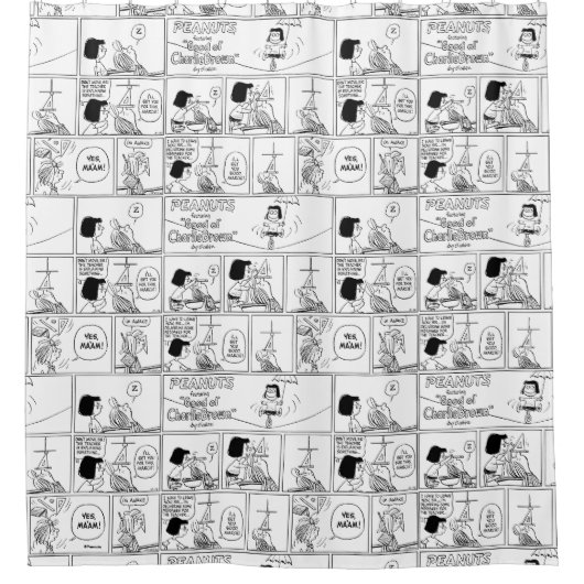 Marcie & Peppermint Patty im Klassenzimmer Duschvorhang (Vorderseite)