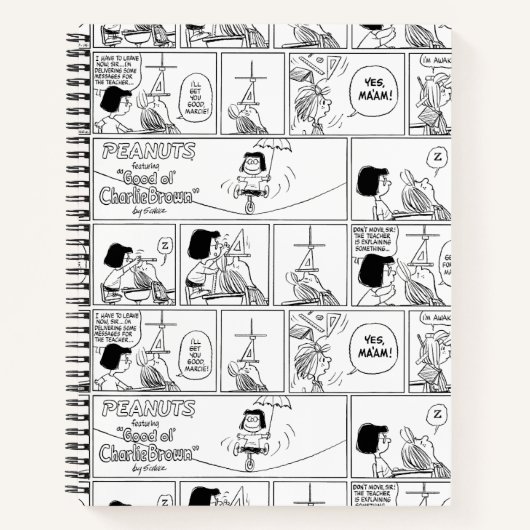 Marcie & Peppermint Patty im Klassenzimmer Notizblock (Vorderseite)