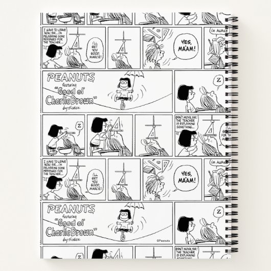 Marcie & Peppermint Patty im Klassenzimmer Notizblock (Rückseite)