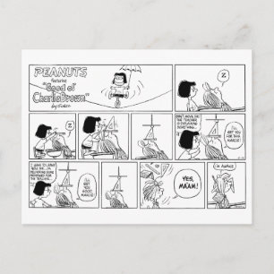 Marcie & Peppermint Patty im Klassenzimmer Postkarte