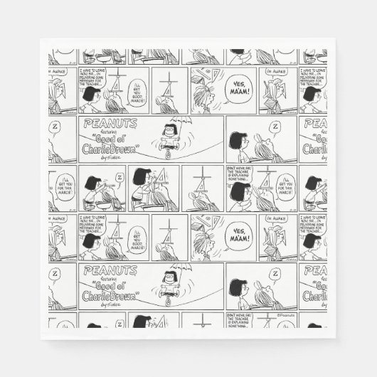 Marcie & Peppermint Patty im Klassenzimmer Serviette (Vorderseite)