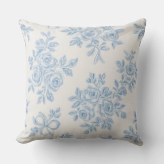Marcie und Lour Blaue Blumenmuster Kissen