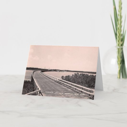 Marco Bridge, Marco Island, Florida, 1930er Karte (Vorderseite)