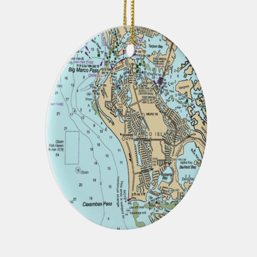 Marco Island FL Chart Keramik Ornament (Rechts)