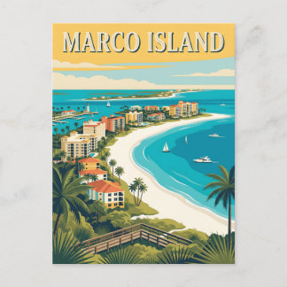 Marco Island Florida Golfküste Vintage Poster Postkarte