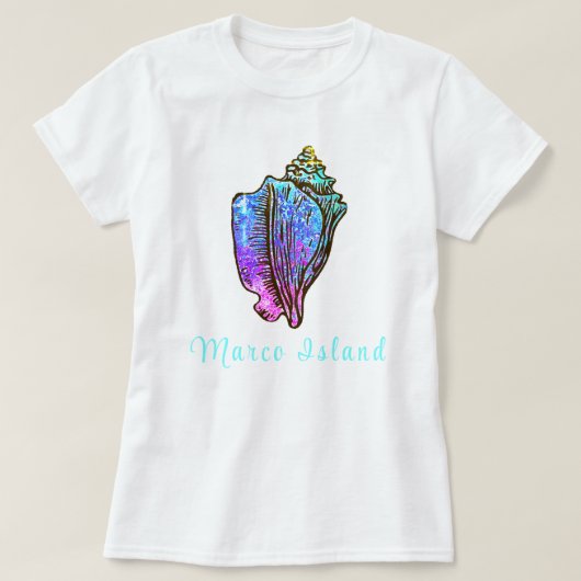 Marco Island Florida Hübsch Conch Muschel T-Shirt (Design vorne)