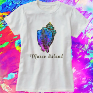 Marco Island Florida Hübsch Conch Sea Muschel T-Shirt