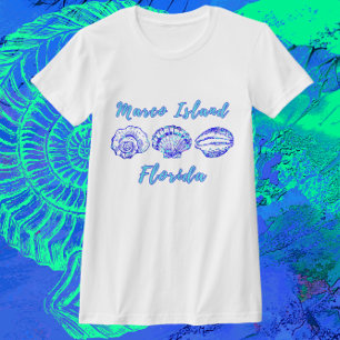 Marco Island Florida Hübsch Ocean Blue Seashells T-Shirt