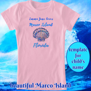 Marco Island Florida Hübsch Seashell mit Namen T-Shirt