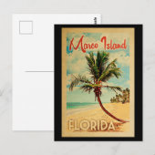Marco Island Florida Palm Tree Beach Vintag Trail Postkarte (Vorne/Hinten)