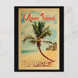 Marco Island Florida Palm Tree Beach Vintag Trail Postkarte