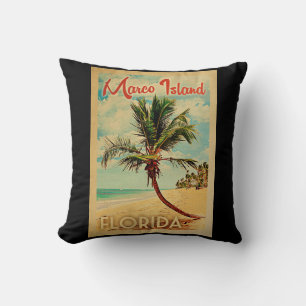 Marco Island Florida Palme Strand Vintage Reise Kissen