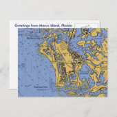 Marco Island, Florida Seekarte Postkarte (Vorne/Hinten)