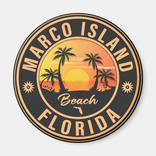 Marco Island Florida Surfstrand Vintager 60er Magnet (Vorne)