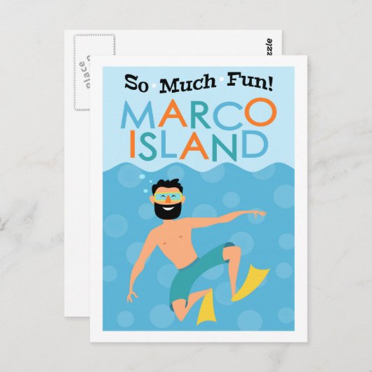 Marco Island Fun Hipster Travel Postkarte (Vorne/Hinten)