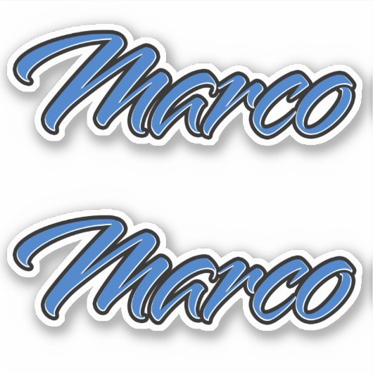 Marco Name blue Aufkleber Sticker Stickerset (Vorderseite)