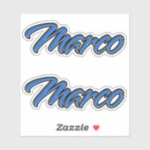 Marco Name blue Aufkleber Sticker Stickerset (Blatt)