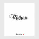 Marco Name - Handgeschriebene Kalligrafie Aufkleber (Blatt)