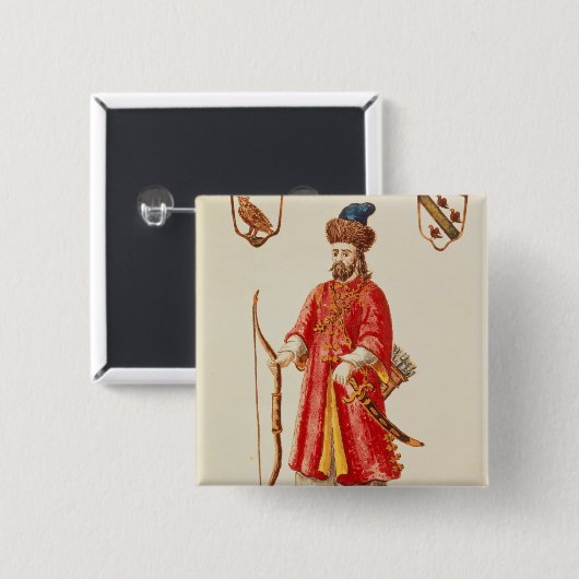 Marco Polo kleidete im Weinsteinkostüm an Button (Vorne & Hinten)