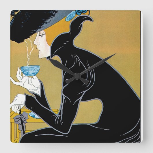 Marco Polo Tea Quadratische Wanduhr (Vorderseite)