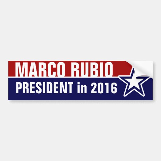 Marco Rubio 2016 Autoaufkleber (Vorne)