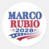 Marco Rubio 2028 (3st) Runder Aufkleber (Vorderseite)