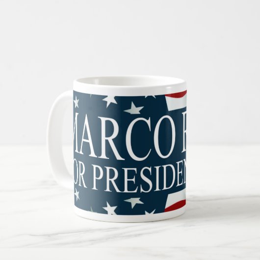 Marco Rubio Präsident '16 USA FLAG Kaffeetasse (Vorderseite Links)