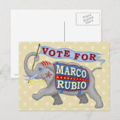 Marco Rubio Präsident 2016 Republikanischer Elefan Postkarte (Vorne/Hinten)
