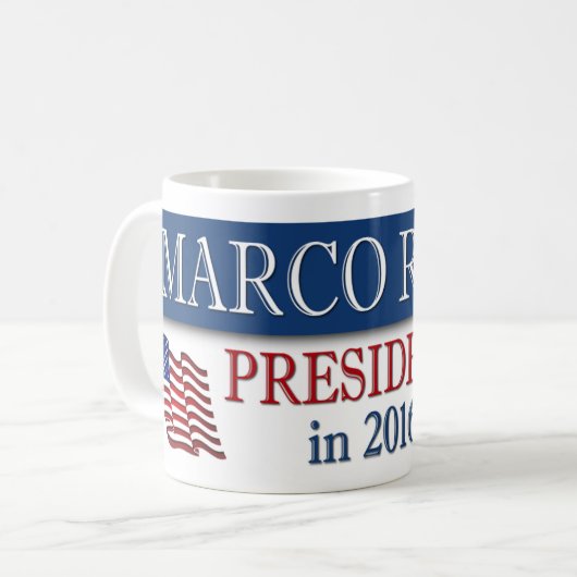 Marco Rubio Präsident 2016 USA Flag Kaffeetasse (Vorderseite Links)