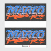 Marco Vorname Name Graffiti Aufkleber Sticker (Blatt)