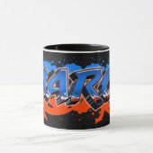 Marco Vorname Name Graffiti blue orange Tasse (Zentrum)
