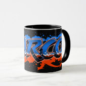 Marco Vorname Name Graffiti blue orange Tasse (VorderseiteRechts)