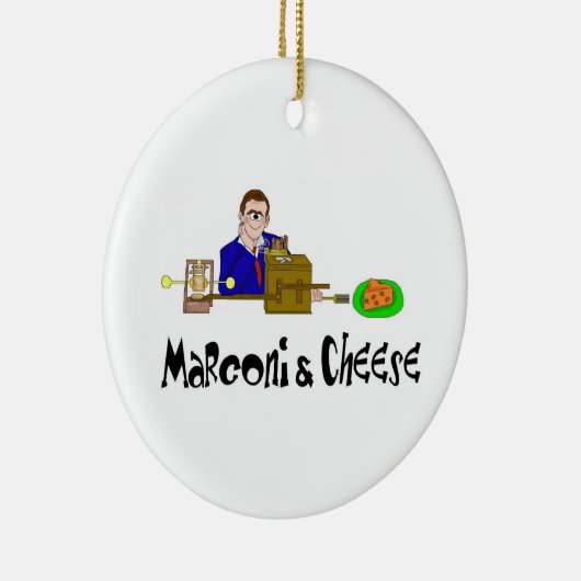 Marconi und Käse-Weihnachtsverzierung Keramik Ornament (Rechts)